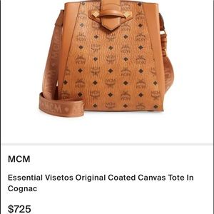 MCM Essential Visetos Original Coated Canvas Tote In Cognac